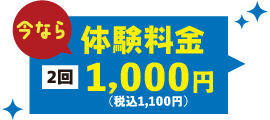 今なら体験料金 月2回0円