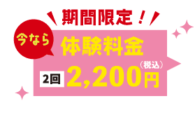今なら体験料金 月4回3,000円