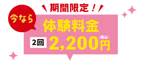 今なら体験料金 月4回3,000円