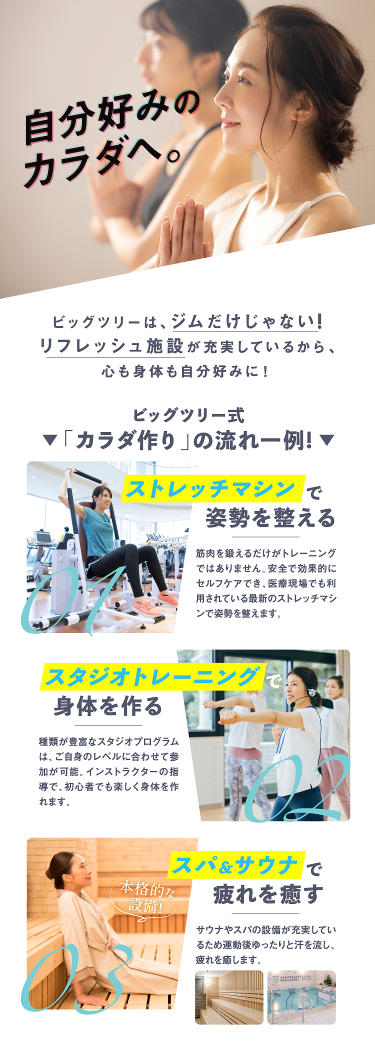 ビッグツリー式「カラダ作り」の流れ一例!