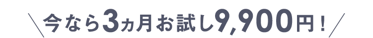 今なら3ヶ月お試し9900円!